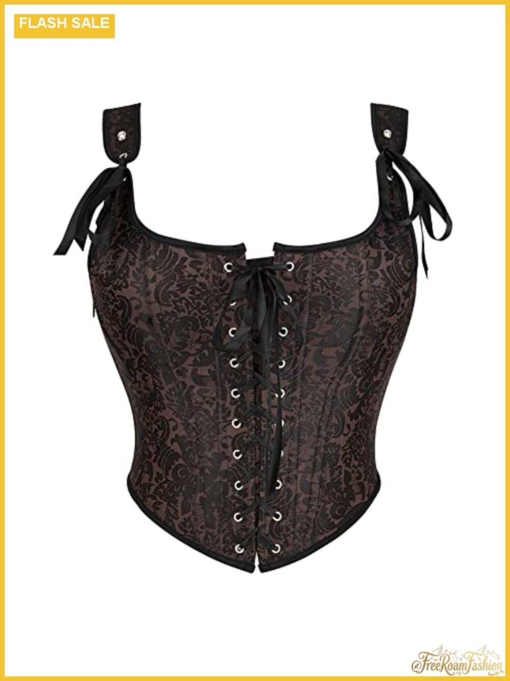 Floral Corset Top Bustier Lace-Up Overbust Renaissance Victorian